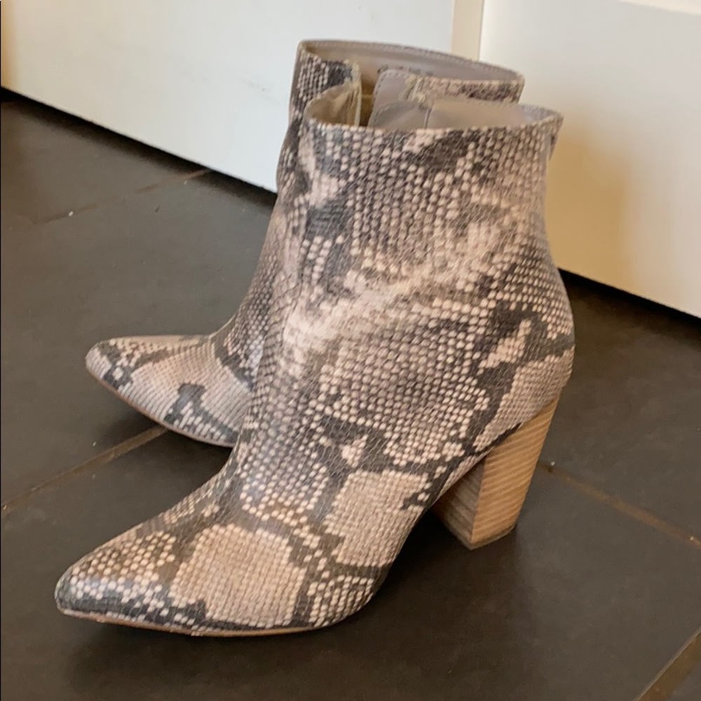 Snake print bootie